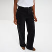 Jeans large coton denim noir femme
