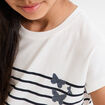 T-shirt manches courtes col rond coton ecru fille