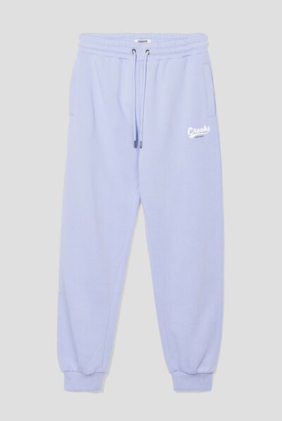 Pantalon jogging droit mauve femme