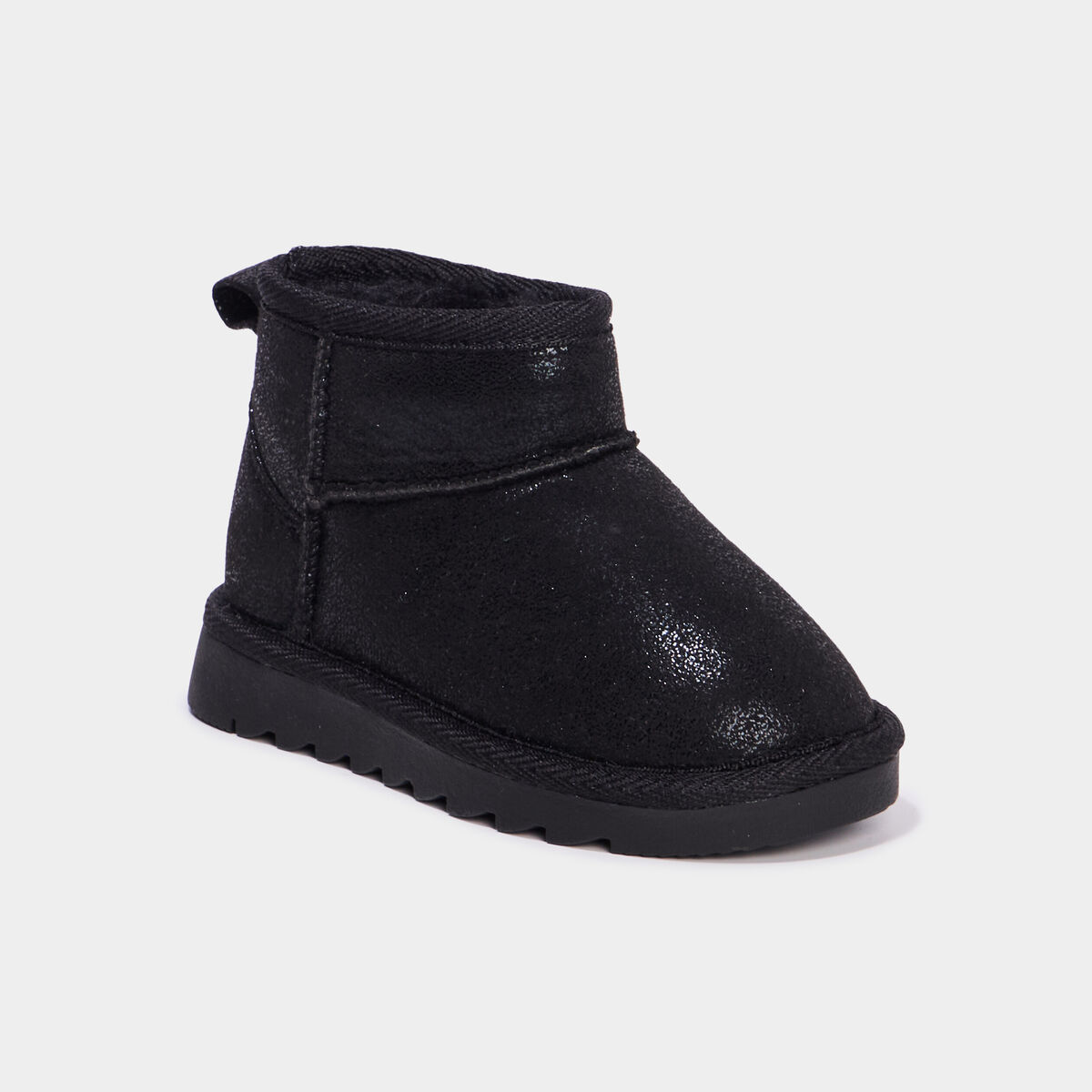 Bottines fourr&eacute;es plates noir fille