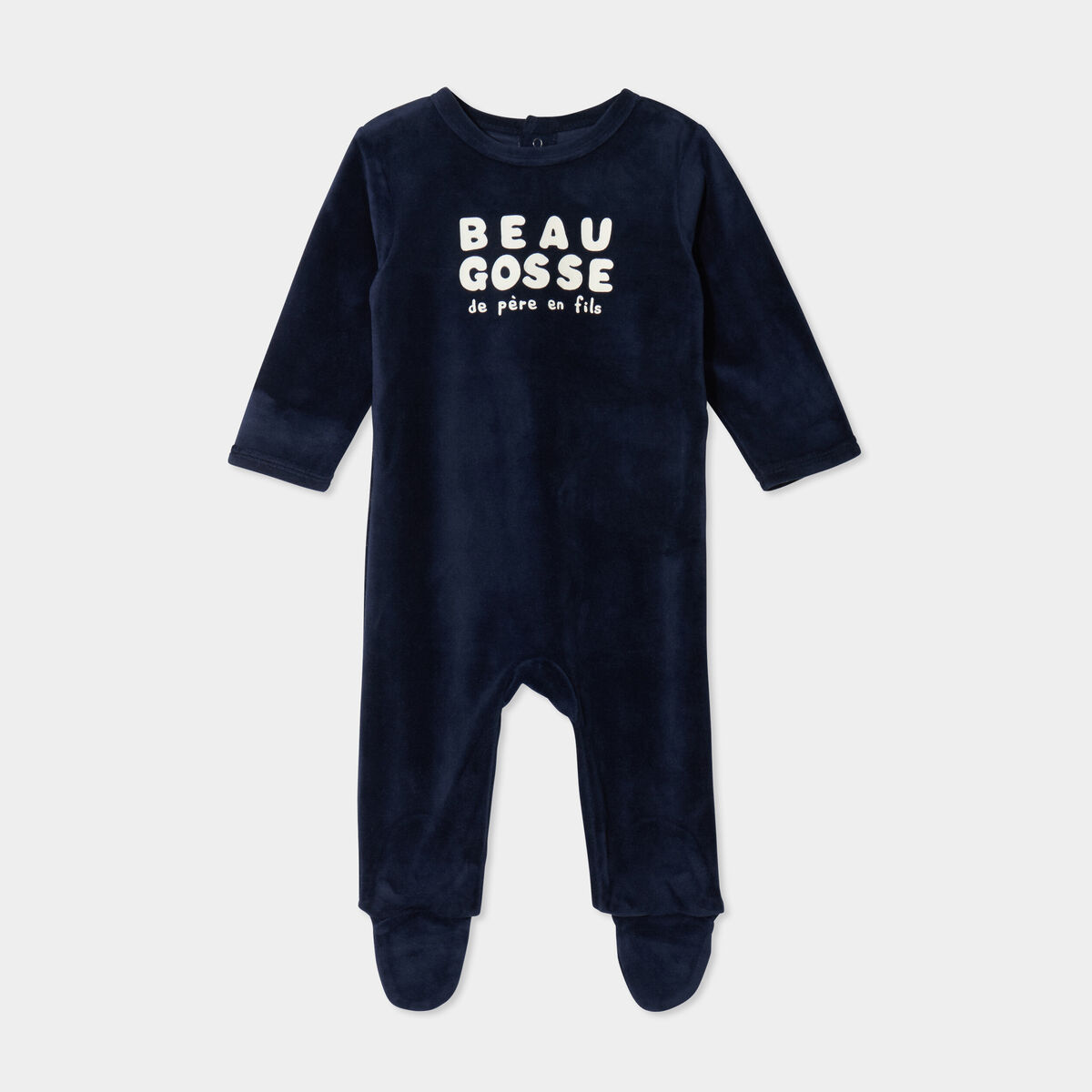 Dors-bien manches longues boutonn&eacute; bleu marine b&eacute;b&eacute;