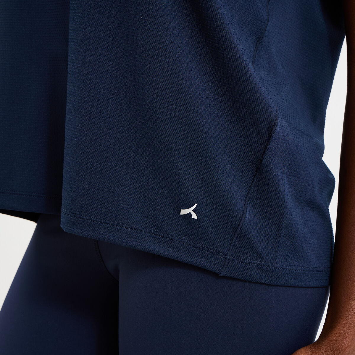 T-shirt de sport droit manches courtes bleu marine femme