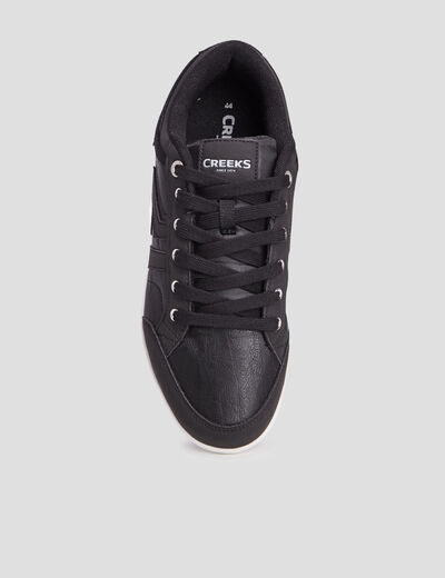 Tennis basses à lacets noir homme