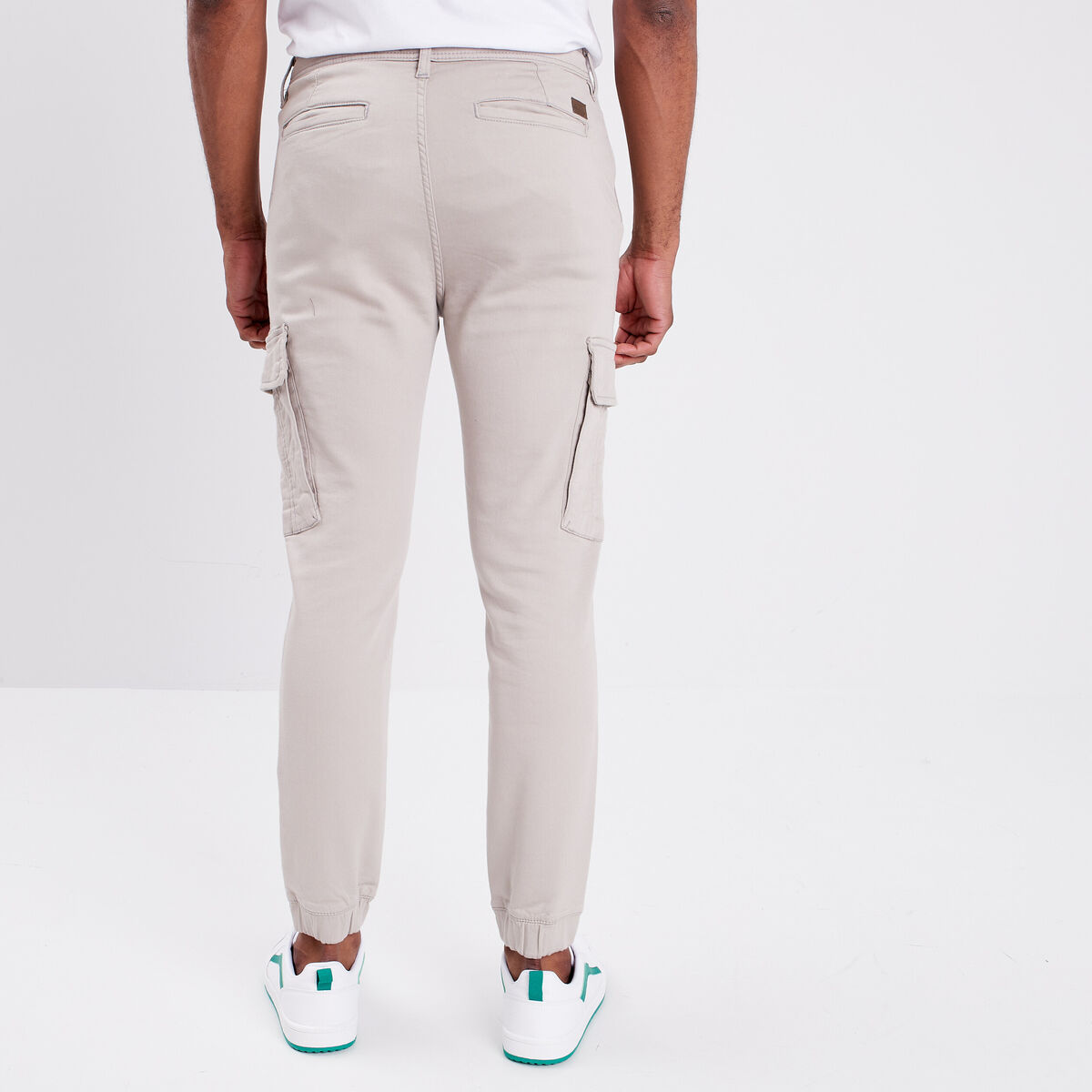 Pantalon cargo slim à coulisse sable homme