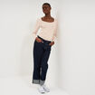 T-shirt ajust&eacute; manches longues beige femme