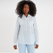 Chemise manches ajustables 1 poche coton bleu femme
