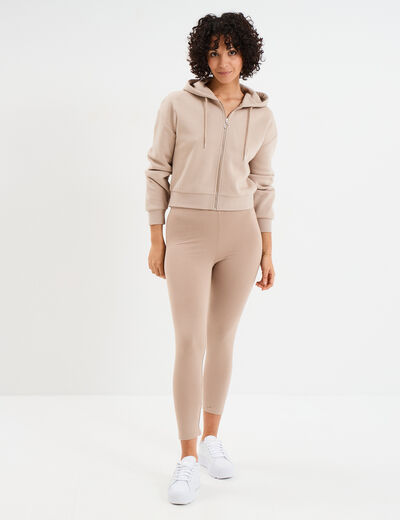 Legging élastiqué 7/8ème sable femme