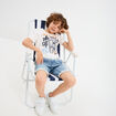 T-shirt brodé manches courtes coton blanc garçon