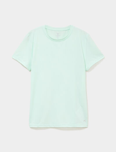 T-shirt de sport droit manches courtes bleu turquoise femme