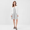 Veste cintrée zippée ivoire femme