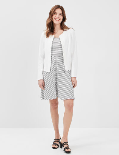 Veste cintrée zippée ivoire femme