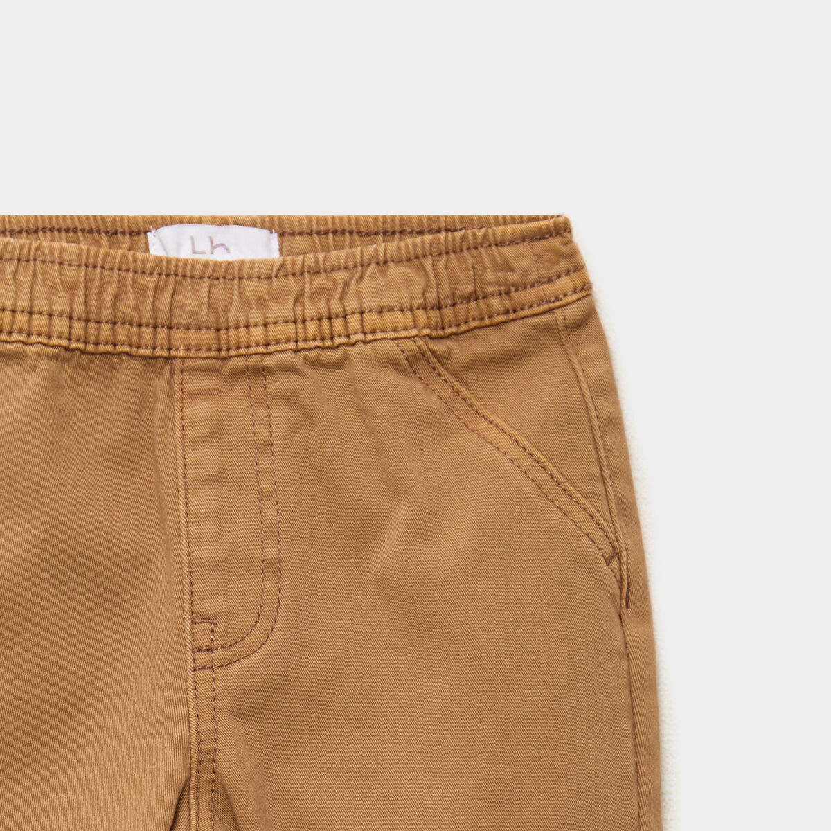 Pantalon jogger bas &eacute;lastiqu&eacute; coton marron b&eacute;b&eacute; gar&ccedil;on