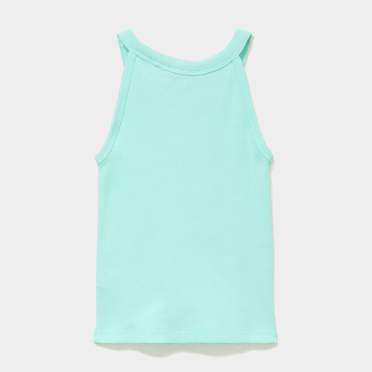 D&eacute;bardeur c&ocirc;tel&eacute; col rond coton vert clair fille