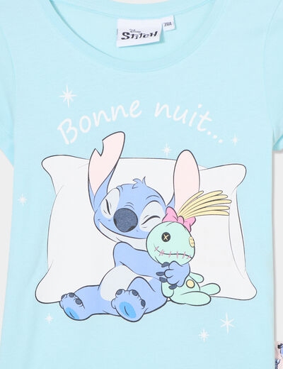 Ensemble pyjama short coton Stitch vert fille