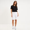Bermuda en jean slim ecru femme