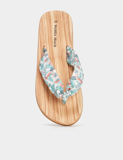Tongs de plage esprit foulard multicolore femme