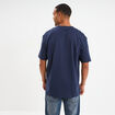 T-shirt col rond coupe relax coton &eacute;pais bleu marine homme