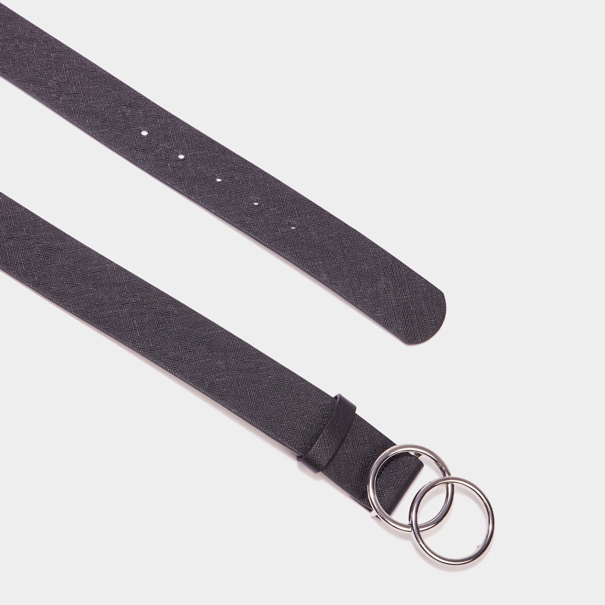 Ceinture boucle entrelacée noir femme