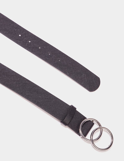 Ceinture boucle entrelacée noir femme