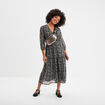 Robe longue évasée manches 3/4 Liberto noir femme