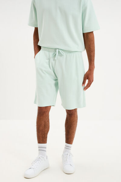 Short de jogging taille &eacute;lastiqu&eacute;e l&eacute;ger vert clair homme