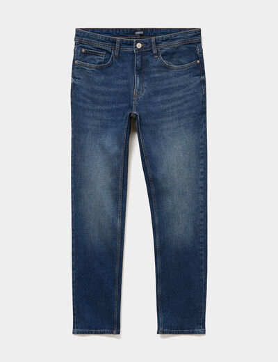Jeans denim straight 5 poches denim used homme