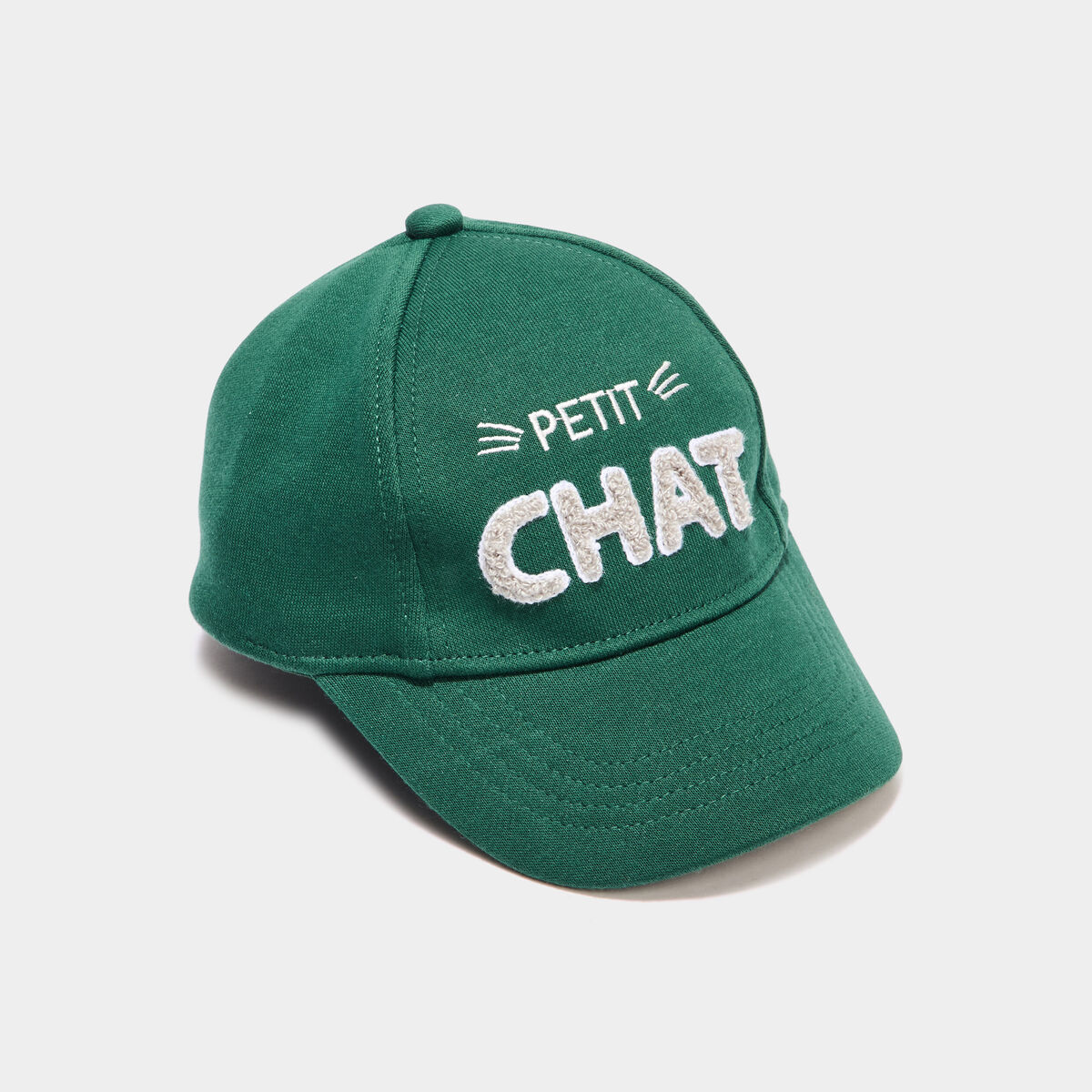 Casquette d&eacute;tails brod&eacute;s vert fonc&eacute; b&eacute;b&eacute; gar&ccedil;on