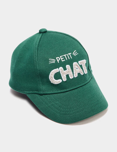 Casquette détails brodés vert foncé bébé garçon
