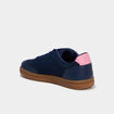 Baskets &agrave; lacets mix mati&egrave;res bleu marine fille