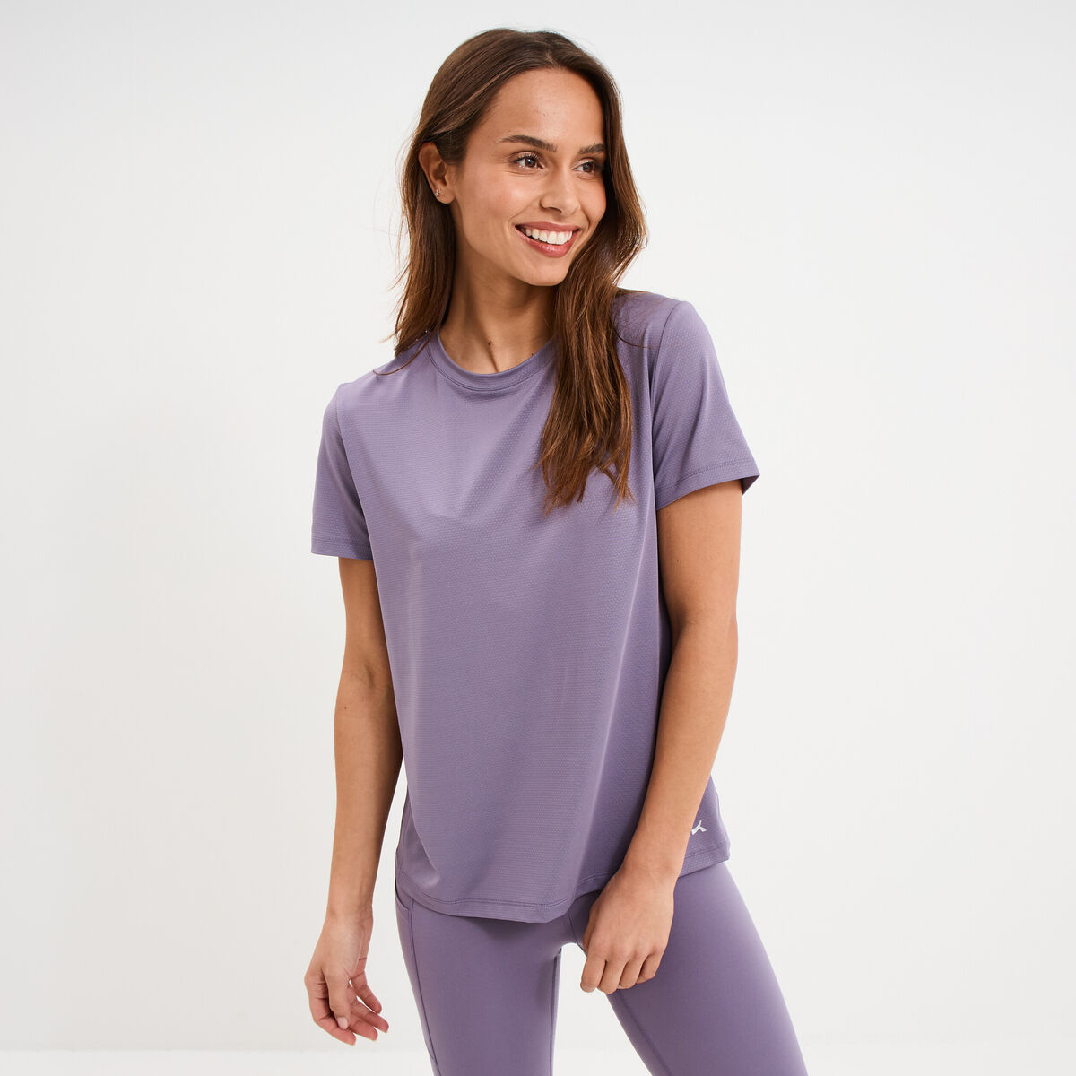 T-shirt de sport droit manches courtes violet femme