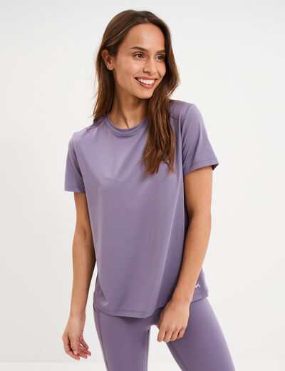 T-shirt de sport droit manches courtes violet femme