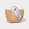 Sac panier demi-lune détail foulard sable femme
