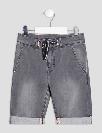 Bermuda droit en jean gris garçon