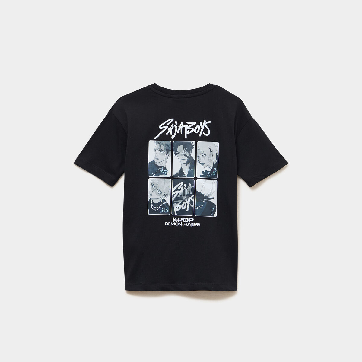 T-shirt col rond K-Pop Demon Hunters noir gar&ccedil;on