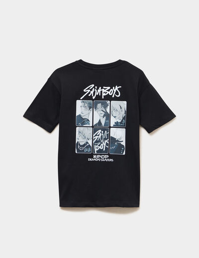 T-shirt col rond K-Pop Demon Hunters noir gar&ccedil;on