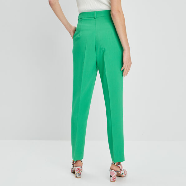 Pantalon jambes larges à pinces vert menthe femme