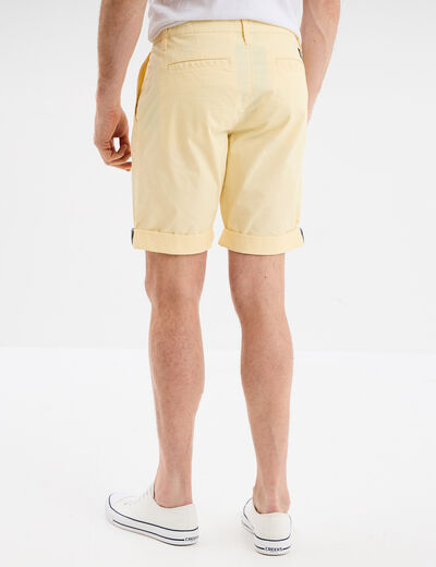 Short chino slim Creeks jaune clair homme