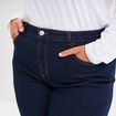 Jeans mom cropped taille haute denim brut femme grande taille