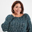 Pull col bateau bleu canard femme grande taille