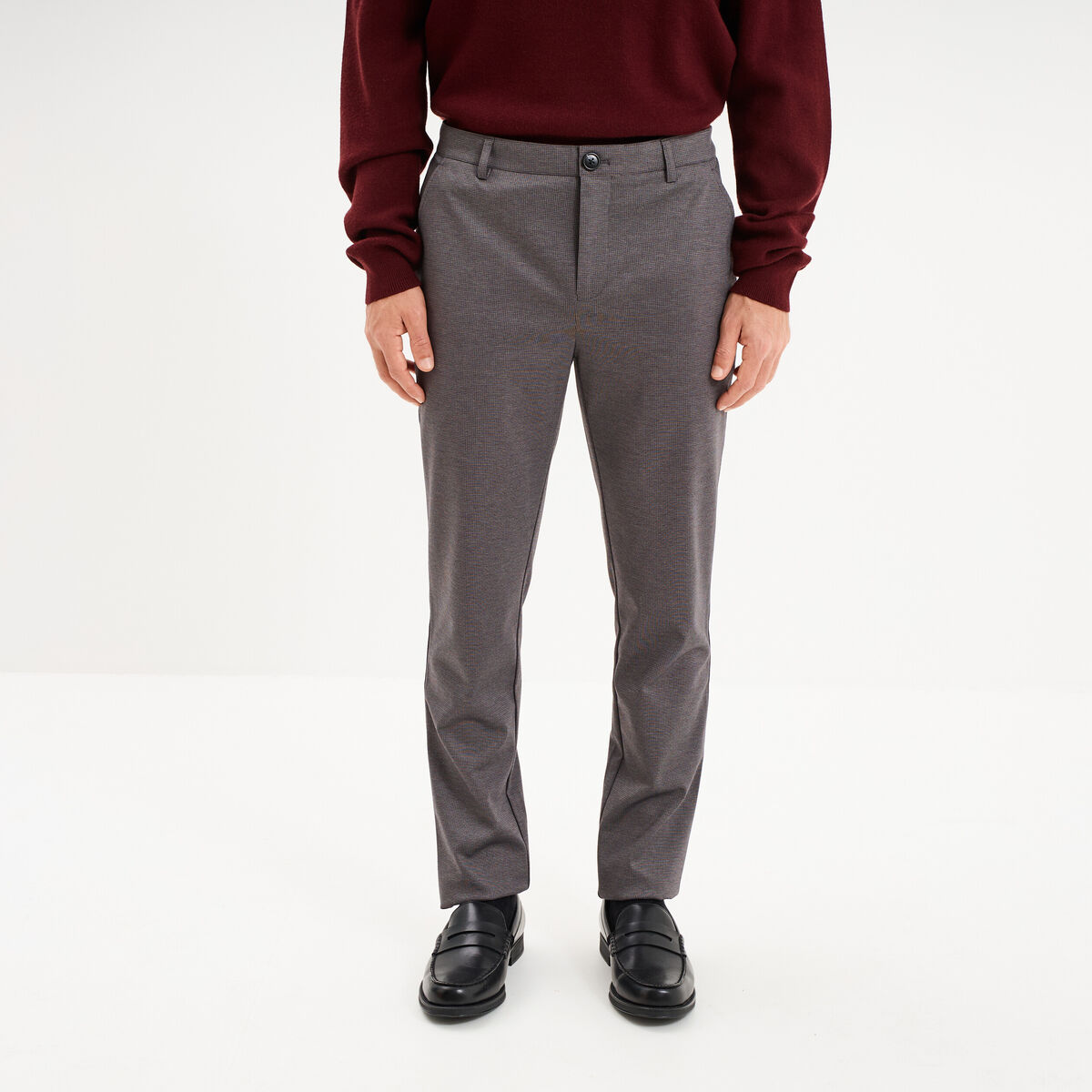 Pantalon chino slim gris homme