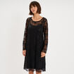 Robe dentelle et sequins doubl&eacute;e noir femme