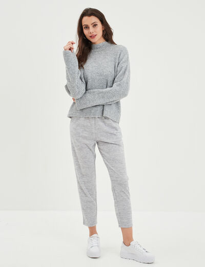 Pantalon jogging 7/8ème gris clair femme
