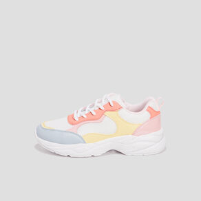 baskets running a lacets jaune pastel fille Baskets running à lacets jaune pastel fille