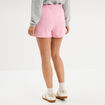 Short de jogging en molleton rose pastel femme