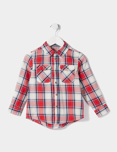 Chemise oversize &agrave; manches longues blanc gar&ccedil;on