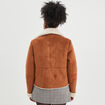Veste col aviateur zipp&eacute;e doubl&eacute;e camel femme