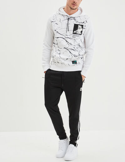 Sweat à capuche hoodie Liberto blanc homme