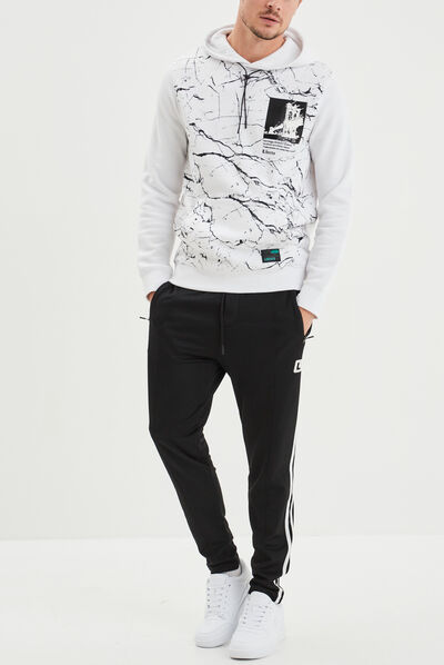 Sweat à capuche hoodie Liberto blanc homme
