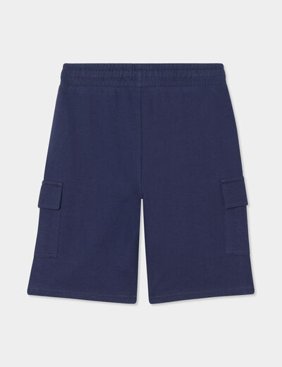 Bermuda cargo poches côtés bleu marine garçon