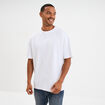 T-shirt col rond coupe relax coton &eacute;pais blanc homme